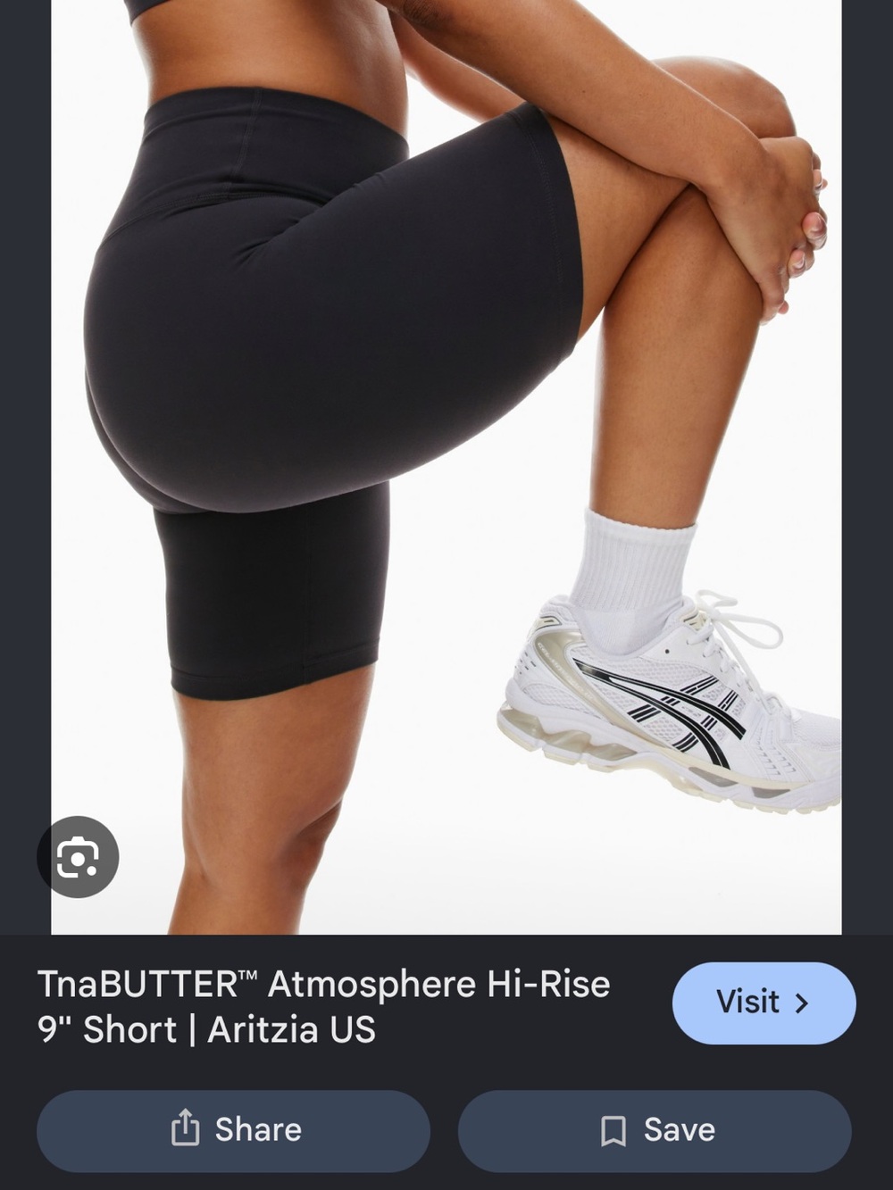 Aritzia Black High-Rise Bike Shorts